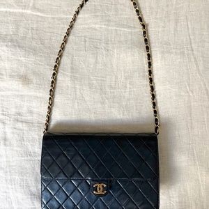 CHANEL Classic Medium Flap Bag Black Lambskin PERFECT VINTAGE CONDITION